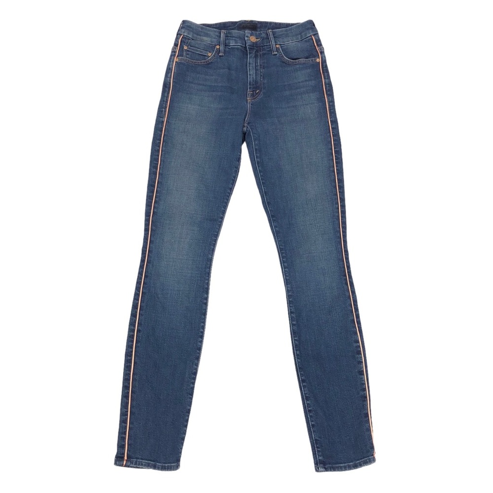Mother High Waisted Looker Skinny Stretch Jeans Size 25 25X29 Blue Mid Rise